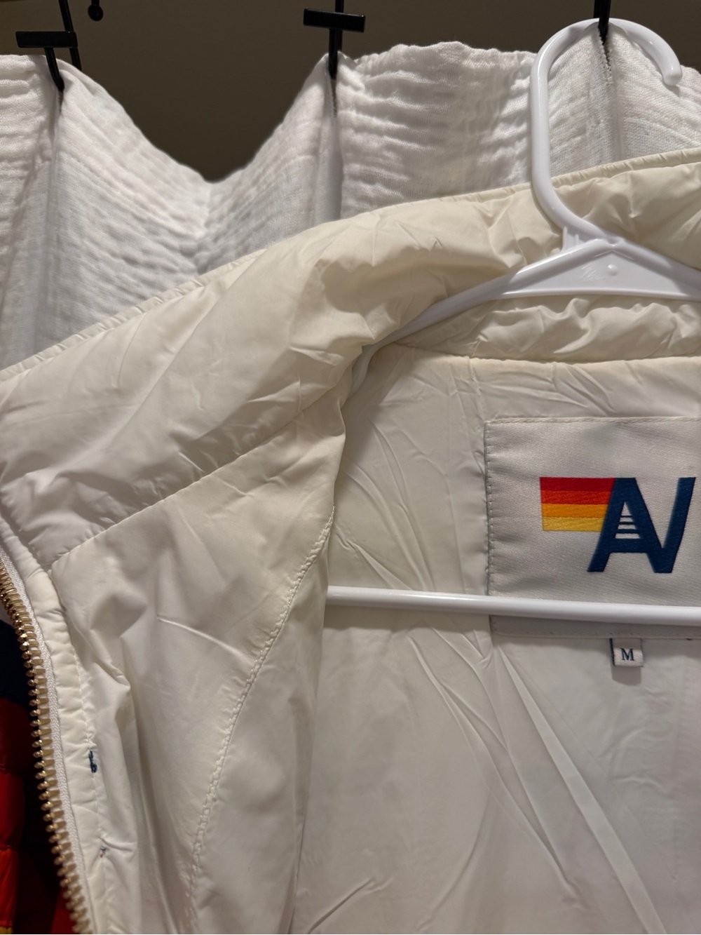 Aviator Nation 5 Stripe Puffer Jacket - White (Size Medium - NWOT) - Picture 14 of 15
